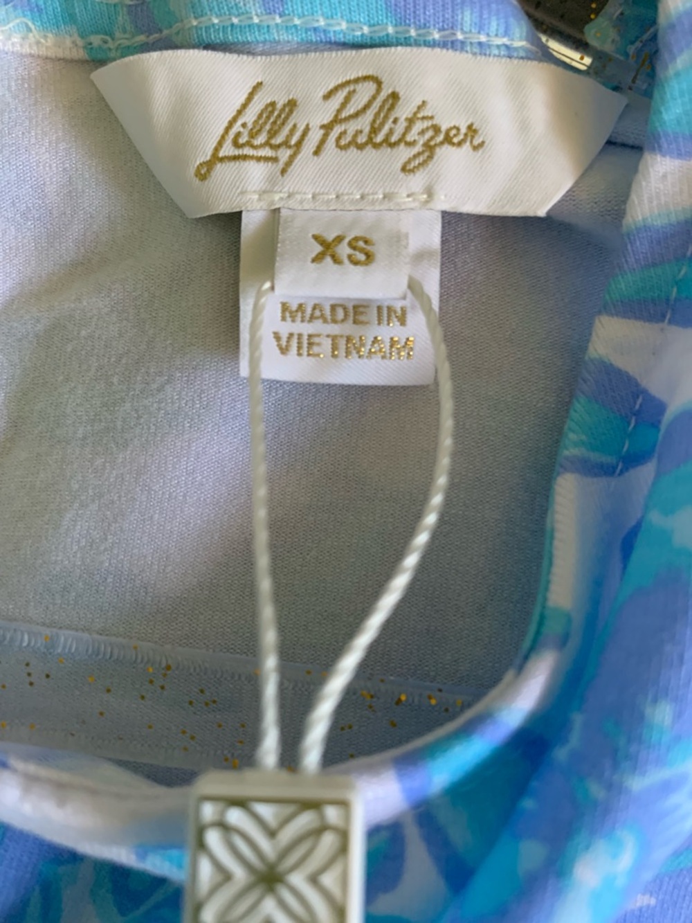 Lilly Pulitzer Blue and White Floral Midi Dress with Front Knot Size XS NWT - Picture 5 of 8